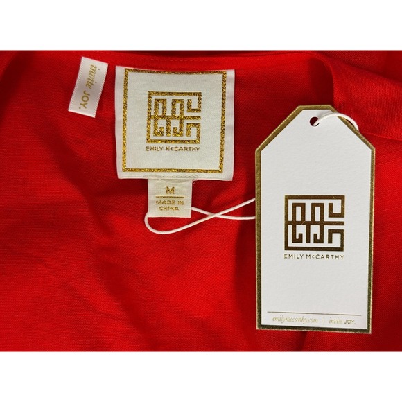 Emily McCarthy Day Rob Linen Wrap‎ Dress Women M NWT Short Sleeve Pockets Tie - Picture 6 of 13